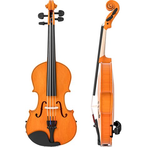 Violon 4/4 bois massif pour adultes débutants avec étui portable marron 60 x 21 cm