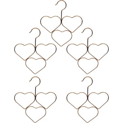 Cintre à foulards en fer en forme de cœur lot de 5 cintre (1/5)