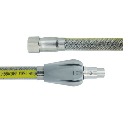 Sicherheits-Allgasschlauch 1/2" IG mit Normstecker 500 mm