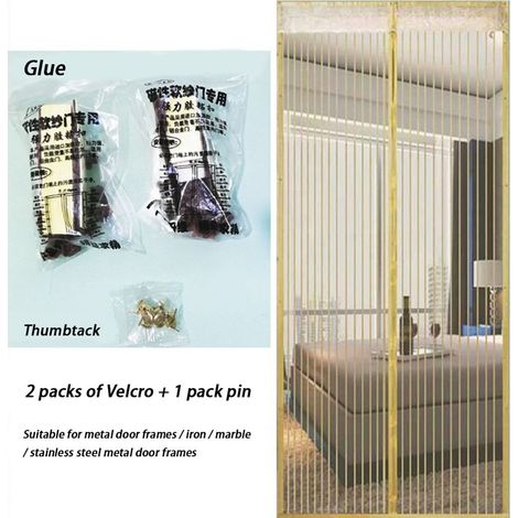 Porte Anti-Moustiques Magnétique - Polyester 90x210 cm (1 pcs) - Étanche avec Fermeture Automatique et Accessoires d'Installation (1/5)