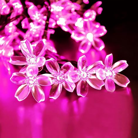 Lot de 2 Guirlandes Lumineuses 6 m, Rose 40 LED, Fleurs de Cerisier, Alimentation par Piles ou USB, Décoration Intérieur/Extérieur - idéal pour Noël, Jardin, Anniversaire, Mariage, Fête (1/5)