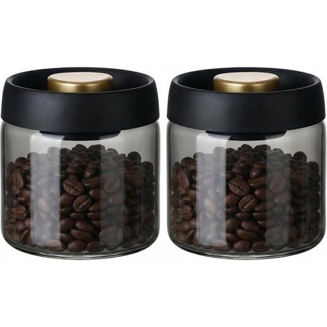 Tarro de mermelada hermético al vacío，té y alimentos secos (500 ml，gris) (juego de 2) (1/5)