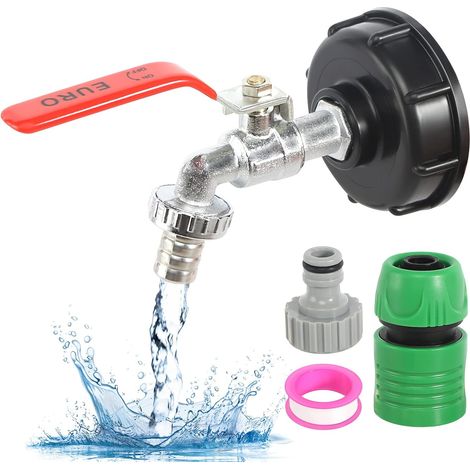 Adaptateur IBC – laiton 1/2" – raccord cuve 1000L – 12.7 mm – S60X6 – robinet jardin