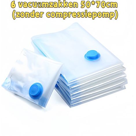 Lot de sacs de rangement sous vide 50 x 70 cm avec compression permettant un gain de place jusqu à 80 pour vêtements oreillers couettes et couvertures (1/5)
