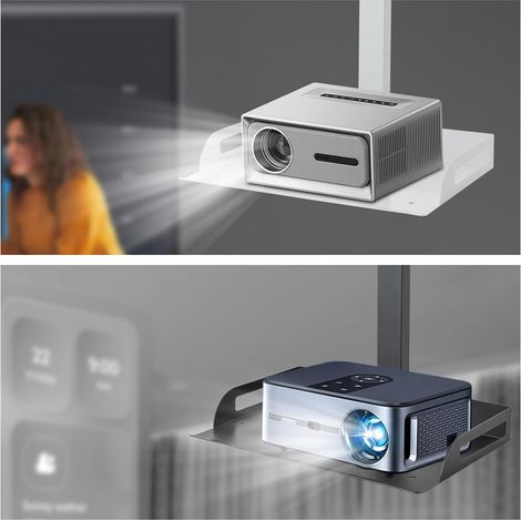 Universal-Projektorhalter für Decken mit Regalen, höhenverstellbar für Projektoren, Router usw. Kohlenstoffstahl und Aluminium
