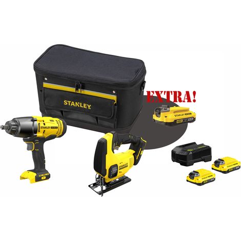 Kit Avvitatore ad impulsi a batteria 18V attacco 1/2" SFMCF900B V2 + Seghetto alternativo a batteria 18V V20 SFMCS600B + Set energia + EXTRA OMAGGI FATMAXB. STANLEYB.