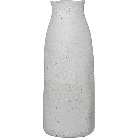 Vase de Sol en céramique Blanc et crème Sable 16 x 16 x 40 cm (1/3)