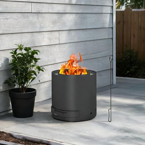 Brasero negro en acero 45 x 45 x 42 cm (1/5)