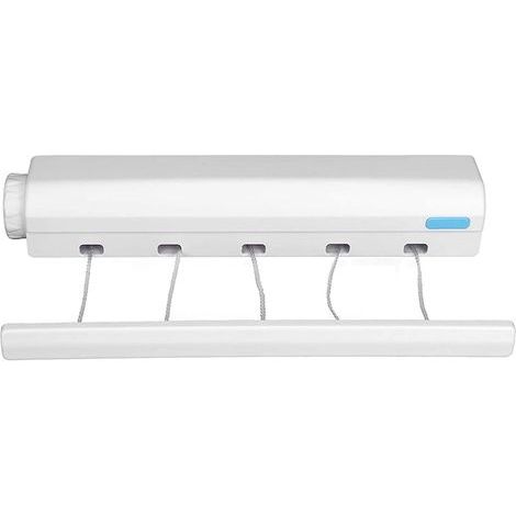 Corde à Linge RéTractable TéLescopique IntéRieur ExtéRieur Fixé au Mur Ligne SèChe-Linge Corde de SéChage Cintre (5 Lignes) (1/5)
