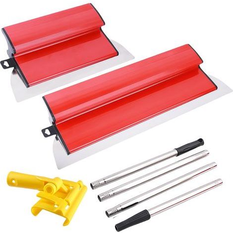 Plastering Spatulas, Stainless Steel Blades 25cm and 40cm, 1.6m Telescopic Handle, For Drywall and Wall Decoration (1/5)