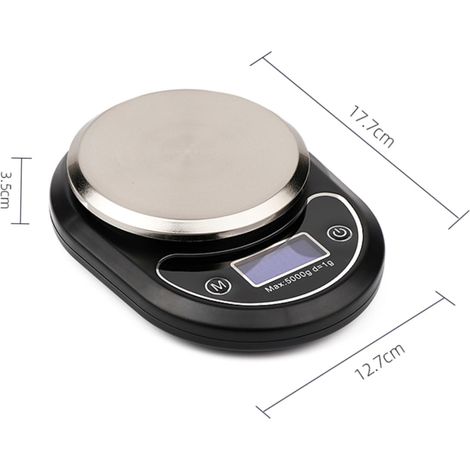 Bilancia da cucina digitale ad alta precisione da 1 pezzo, bilancia elettronica senza batteria per pasticceria e pasticceria, nera, precisione (1/4)