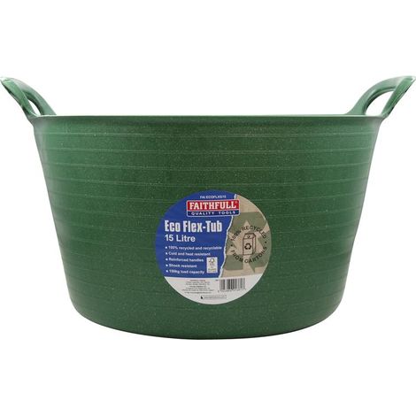 Faithfull Eco Flex Tub Bucket 15 litre - Recycled Green FAIECOFLXG15