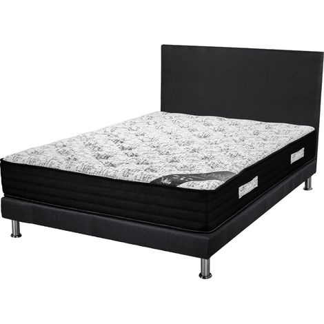 Matelas+Sommier+Tete SR9 Deco 140x190 Black Mattress - H. 25 cm - Soutien équilibré (1/5)