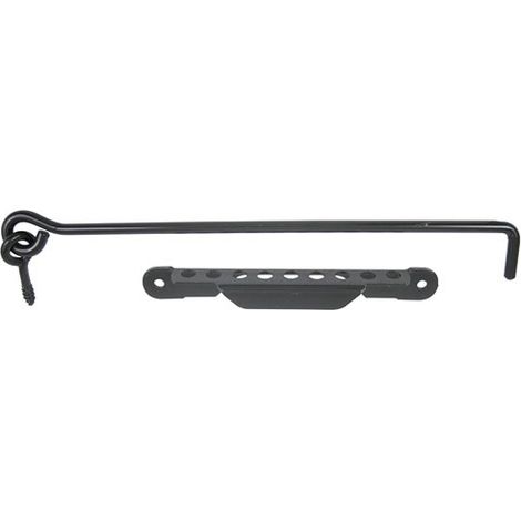 Afbat – Crochet contrevent 8mm L.300 crémaillère noir – Accessoire pour volets bois – Fabrication française – Haute qualité (1/4)