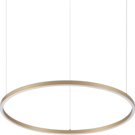 Ideal Lux ORACLE SLIM Suspension LED ronde intégrée 70 cm, non dimmable, 3000 K, laiton, 4350 lm (1/2)