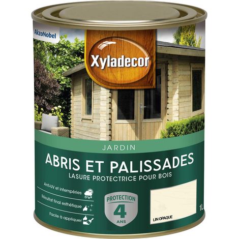 Lasure protectrice pour bois extérieur - Abris et Palissades - aspect mat lin opaque 1 L - Xyladecor
