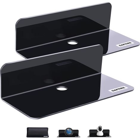 Étagère Mural Lot de 2 en Acrylique, CONCEPTION PROFESSIONNELLE, STYLE MINIMALISTE, Les tablette murale ont une belle apparence et complè tent vos dé corations (1/5)