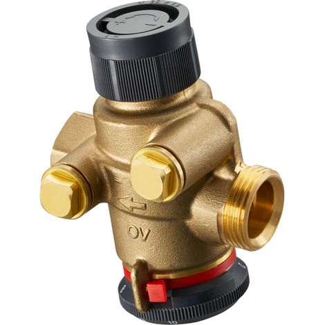 OVENTROP Vanne de régulation indépendante de la pression Cocon QTZ avec raccord et filetage intérieur PN 25 DN 32, R 1 1/4 x Rp 1 1/4, 600-4800 l/h, sans robinets de mesure, laiton EZB, 1143610
