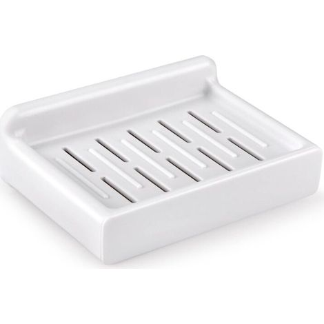 Porte-Savon - ABS Épais - Auto-Adhésif Sans Perçage - Drainage Optimal 10 Fentes - Pour Salle De Bain Douche Lavabo - 1 Pièce (1/5)