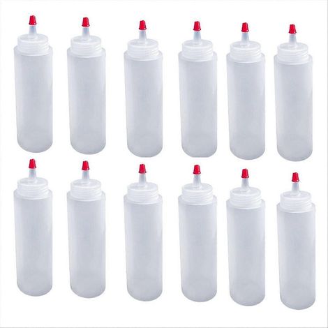 Lot de 12 flacons souples en plastique de 473 ml (16 oz) pour condiments, ketchup, barbecue (1/5)