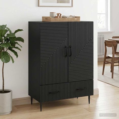 Aparador con cajón Negro 66 x 34,5 x 95 cm Madera de Ingeniería (1/4)