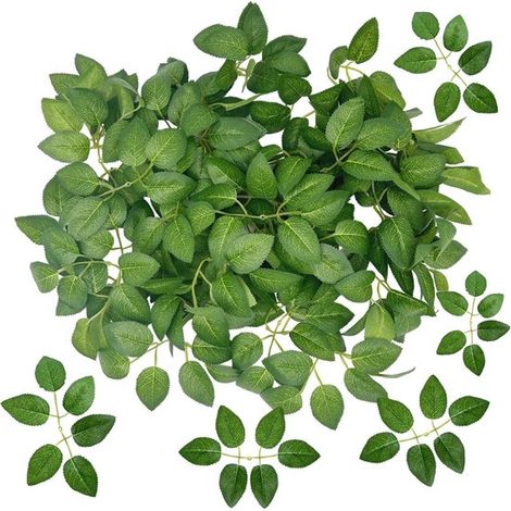 Petali di rosa artificiali Dailygoods, foglie decorative resistenti e facili da curare, verdi, ideali per la decorazione di torte nuziali. (1/5)