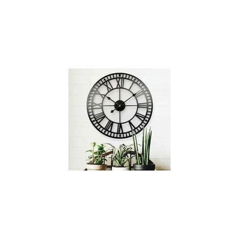 Vintage 40cm Silent Wall Clock with Roman Numerals, Non-Ticking, Metal - Home Decor for Living Room, Kitchen, Cafe, Hotel and Office (1/5)