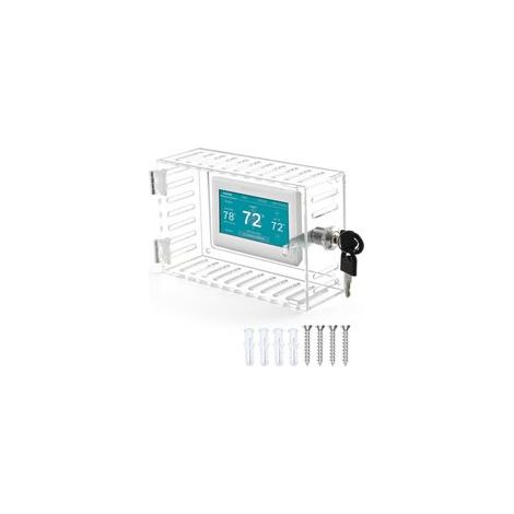 Grand couvercle de boîtier de verrouillage pour thermostat avec clé, couvercle transparent avec serrure compatible avec les thermostats de 23,1 cm (L) x 16,8 cm (H) x 9,7 cm (P) ou moins.