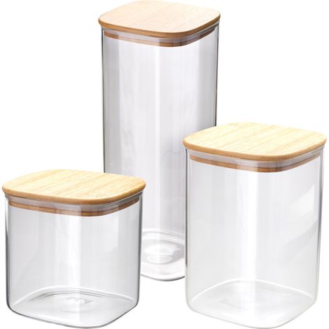 Glasbehälter für lose Produkte mit Deckel und Verschluss 700 ml / 1 l / 1,5 l 3 Stück. (1/5)