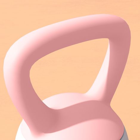 FLITI Kettlebell 4kg Soft Metal Sand with Non-Slip Handle Pink and Grey for Home Fitness (1/5)