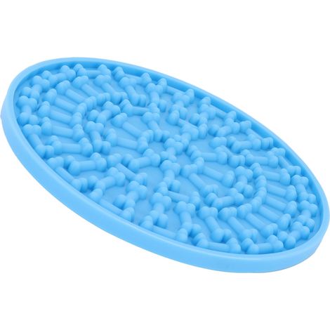 Tapis d'alimentation pour chien en silicone avec ventouse, accessoire pour le bain et le toilettage, bleu ciel