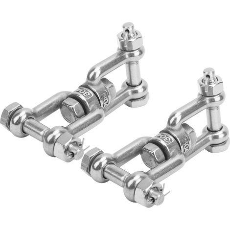 Lot de 2 manilles pivotantes d'ancrage en acier inoxydable 304 avec anneau de sécurité M10 (1/5)