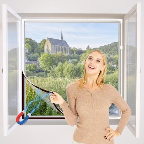 Magnetischer Insektenschutz für Fenster, zuschneidbar, bis 100x130 cm, weiß (1/5)