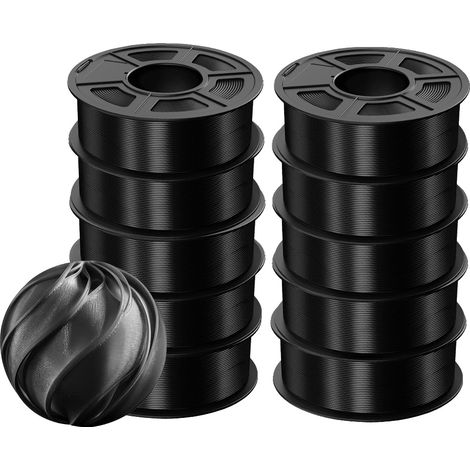 Filamento per stampante 3D, prestazioni ad alta velocità, senza bolle, TPU 10 Nero (1/2)