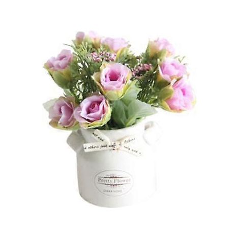 1 pot en céramique pour fleur artificielle (bonsaï) - Décoration pour jardin, mariage, maison ou fêterose rouge (1/5)