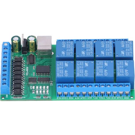 Relais-Shield-Modul, 8 Kanäle, multifunktionale USB-Relaisplatine mit AT-Befehlen (1/5)