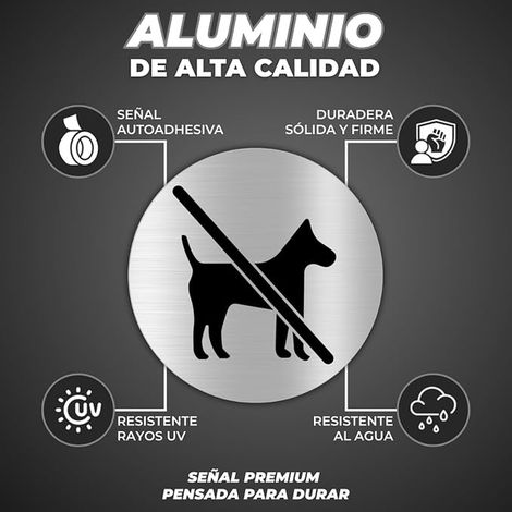 Banned Dogs Sign – Diameter: 100 mm – Thickness: 0.8 mm – Aluminium – No Dog Sign – No Dog Sign – Adhesive Sign Without Animals – No Dogs Sign (1/4)
