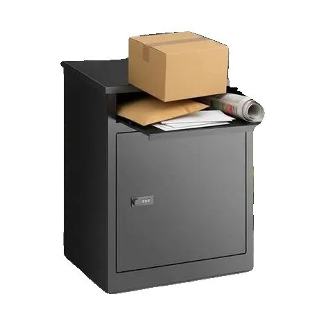 Buzón, cerradura con contraseña, diseño antirrobo, negro (1/2)