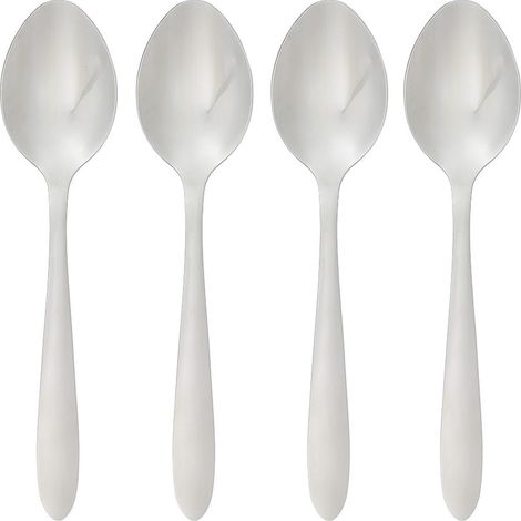 Ensemble de 4 cuillères Nevis en acier inoxydable, finition argentée polie