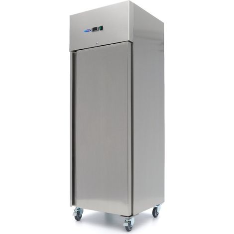Réfrigérateur - 400 L - 3 étagères réglables (1/1 GN) - acier inoxydable - sur roulettes - Maxima (1/2)