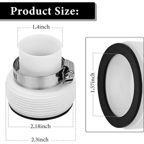 ANTOBLE Kit de Conversion d'adaptateurs de Tuyau de Type B 25009 10722 Compatible avec Les adaptateurs de Tuyau de Type B INTEX - pour Pompe de Filtration et kit de Conversion d'eau salée - 2 pièces (1/4)