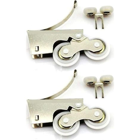 Poulie silencieuse en acier de à deux roulettes pour porte de garde-robe coulissante