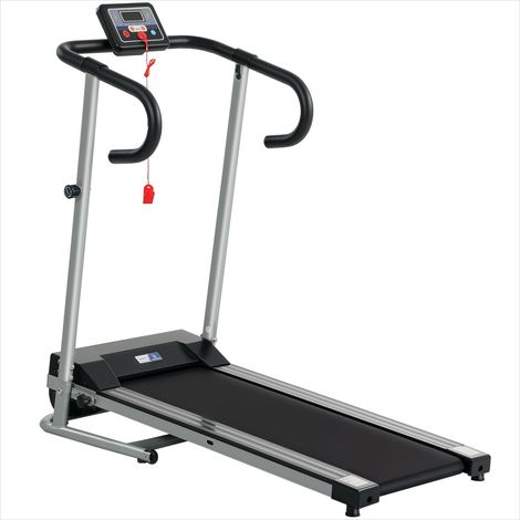 Tapis de course pliable électrique 500 W - Vitesse 1 à 10 km/h - Dimensions 125 x 61 x 118 cm - Gris foncé (1/5)