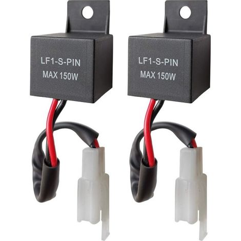 Relé intermitente LED de 2 piezas, 12 V, 2 pines, LF1-S-PIN para coches y motocicletas, relé de intermitentes 0,1 W-150 W, relé de destello (1/4)