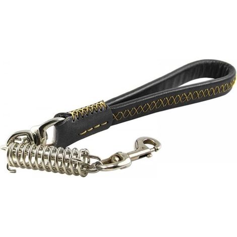 Short Dog Leash, Heavy Duty Leather Dog Leash with Carabiner, Pet Training Leash with Clip for Medium Dogs and Walking
