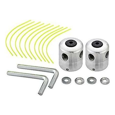 Set mit 2 universellen Aluminium-Freischneiderköpfen – Doppelfadenkopf – Nylonfadenspule – Freischneiderzubehör (1/5)