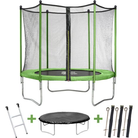 Trampolin "Yoopi" – Ø 2,44 m – mit Netz + Leiter + Abdeckung + Ankerset