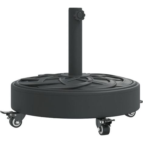 Base de parasol à roulettes, adaptée aux tiges de parasol d'un diamètre de 38/48 mm, pesant 27 kg, ronde. (1/5)