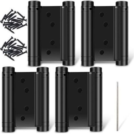 4Ensemble de charnières à ressort bidirectionnelles, charnière de porte battante à fermeture automatique en acier inoxydable robuste, réglable, adaptée aux portes de cafés et de bars (1/4)