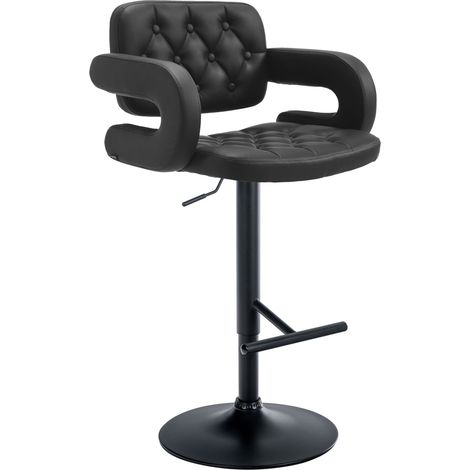 Sgabello Dublin in similpelle nero nero (1/5)